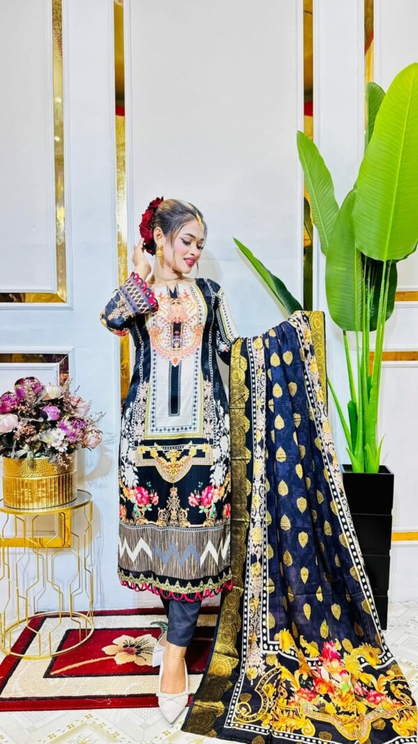 Premium Cotton Digital Print Three Piece