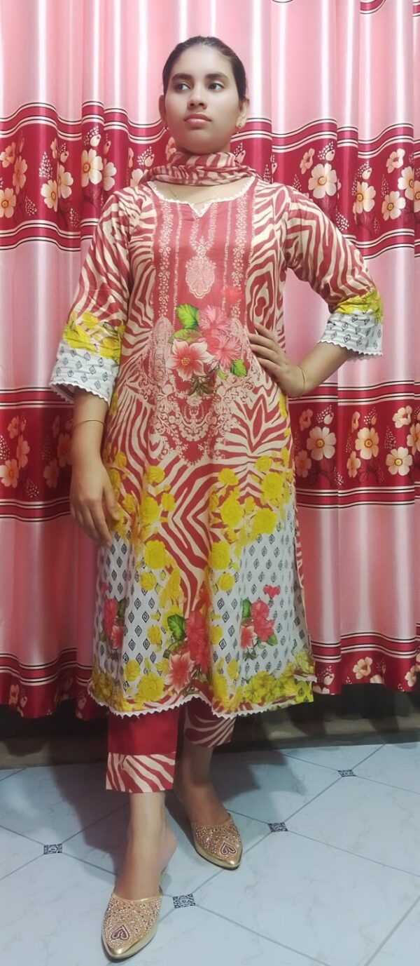 Premium Cotton Digital Print Three Piece - Image 3