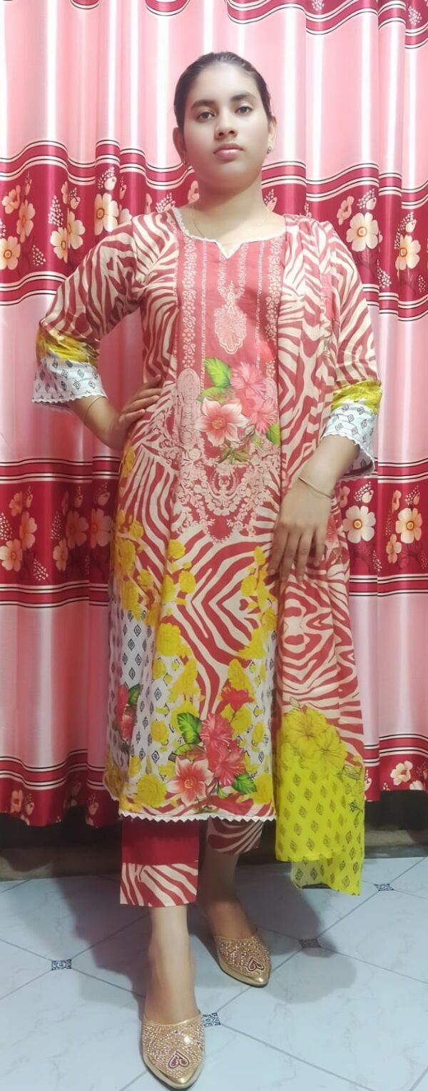 Premium Cotton Digital Print Three Piece - Image 5