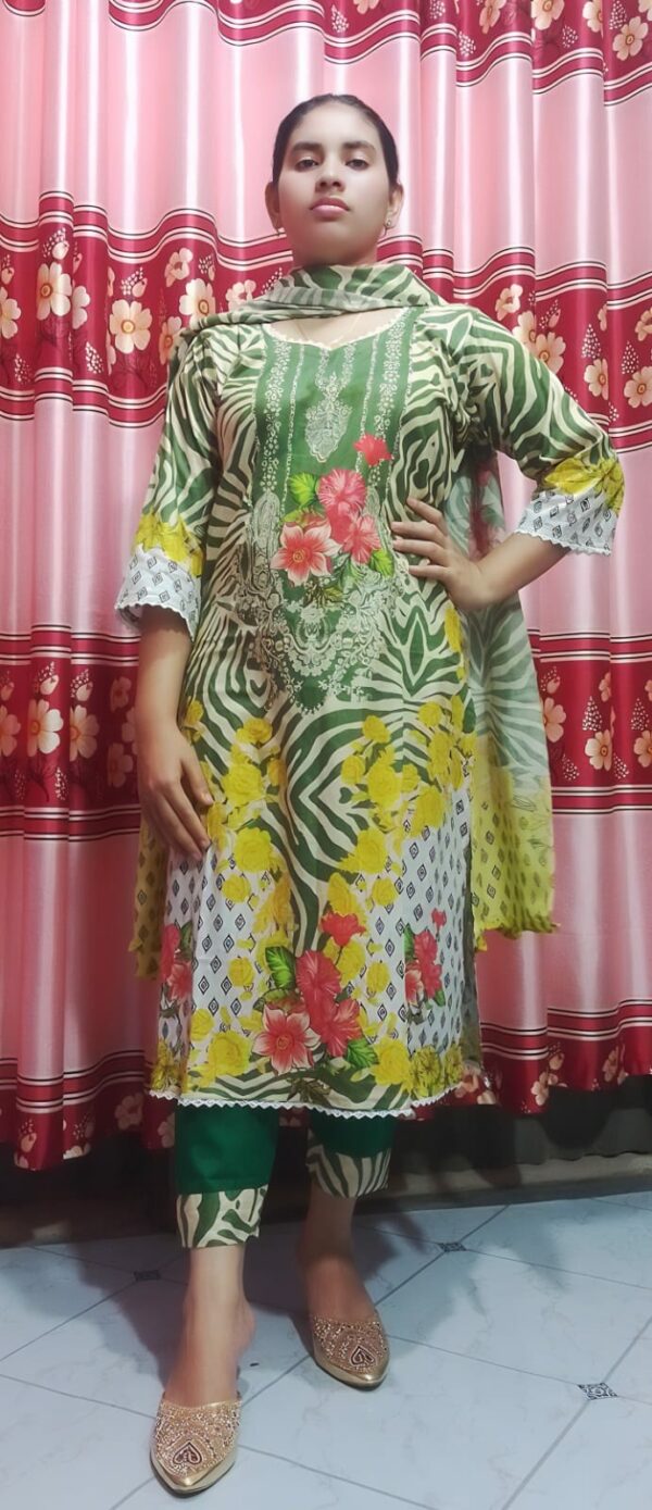 Premium Cotton Digital Print Three Piece - Image 2