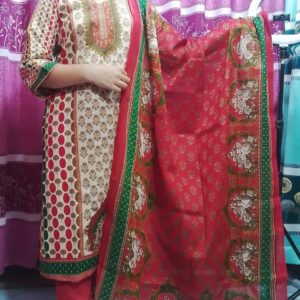 Premium Cotton Print Three Piece