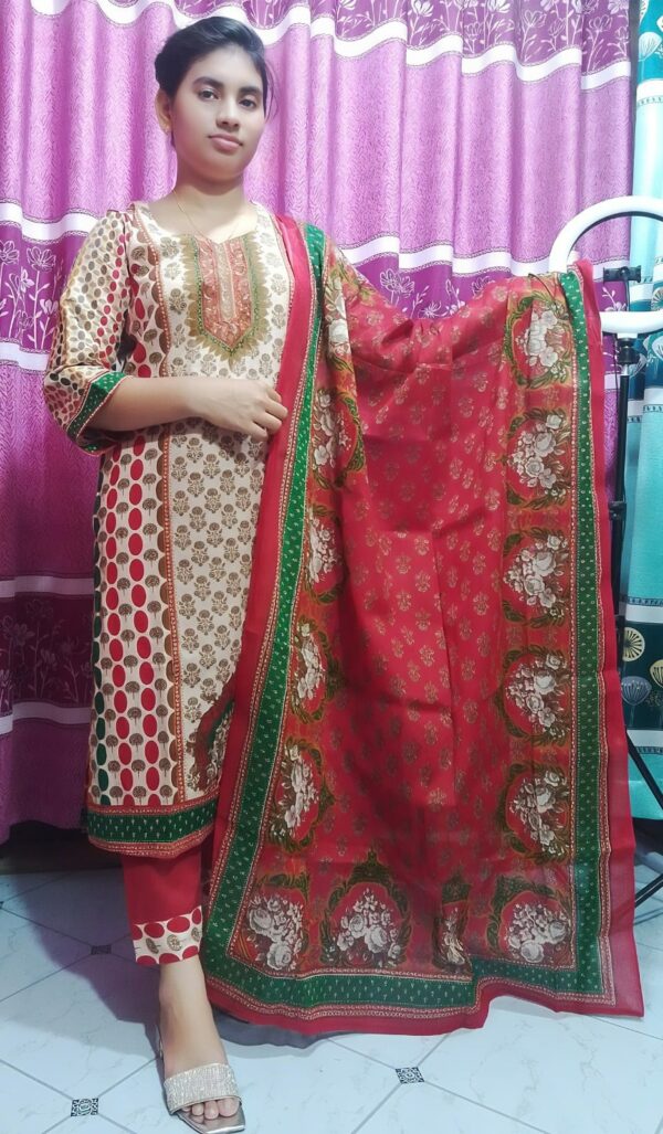 Premium Cotton Print Three Piece