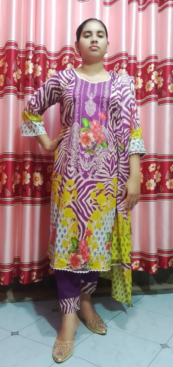 Premium Cotton Digital Print Three Piece - Image 3
