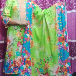 Premium Cotton Digital Print Three Piece