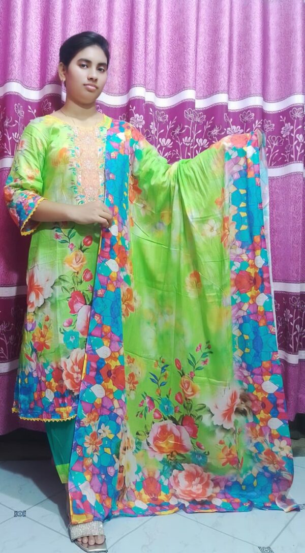 Premium Cotton Digital Print Three Piece