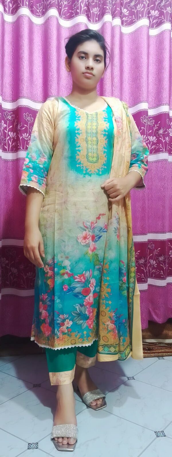 Premium Cotton Digital Print Three Piece - Image 2