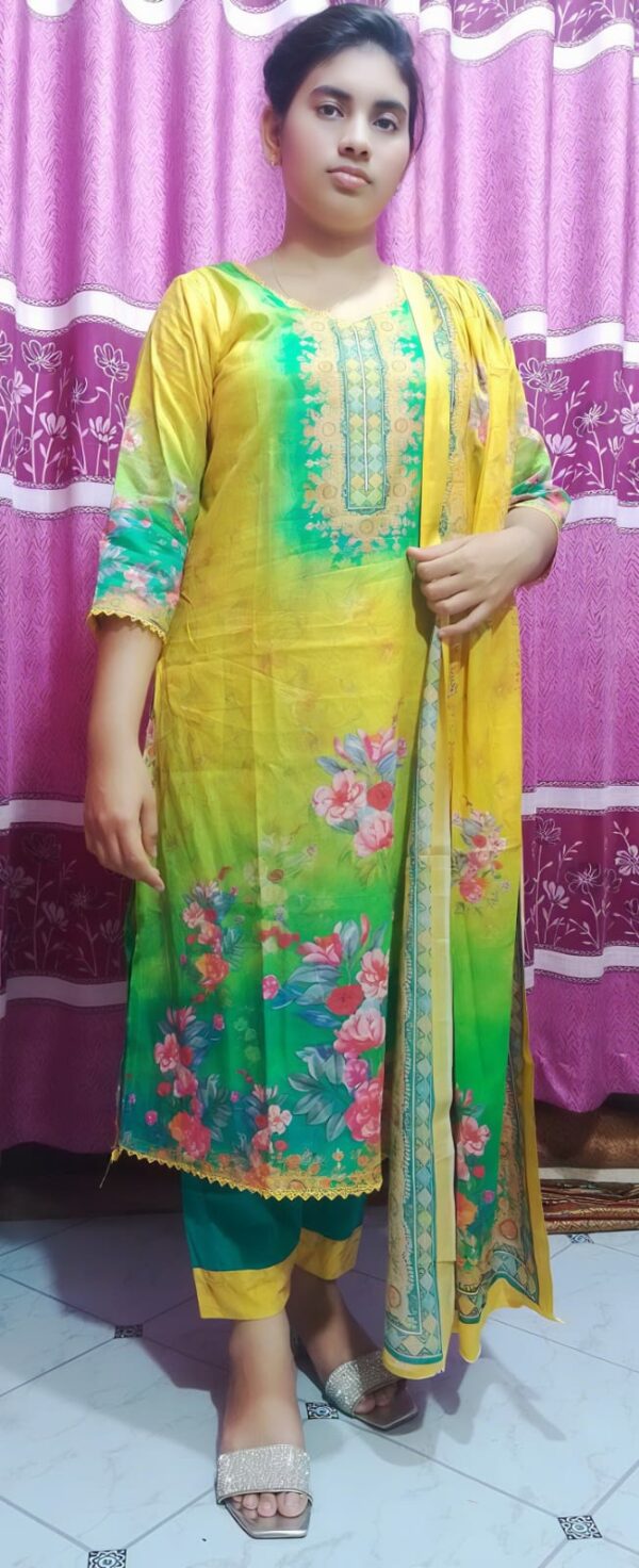 Premium Cotton Digital Print Three Piece - Image 3