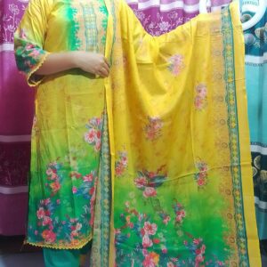Premium Cotton Digital Print Three Piece