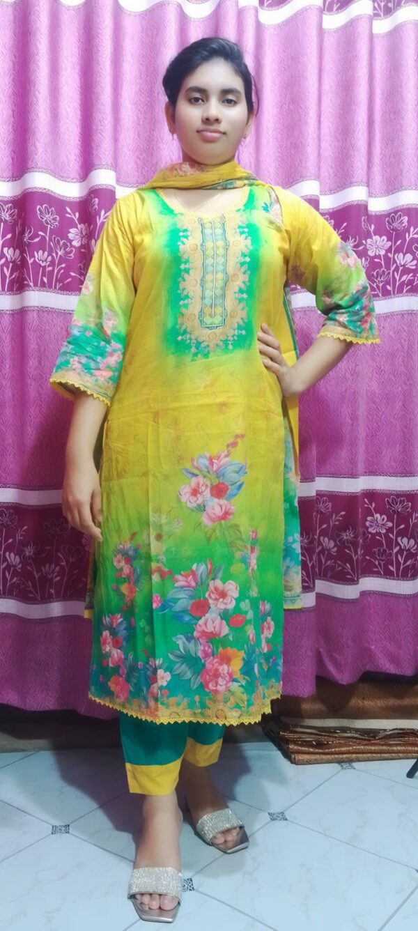 Premium Cotton Digital Print Three Piece - Image 5