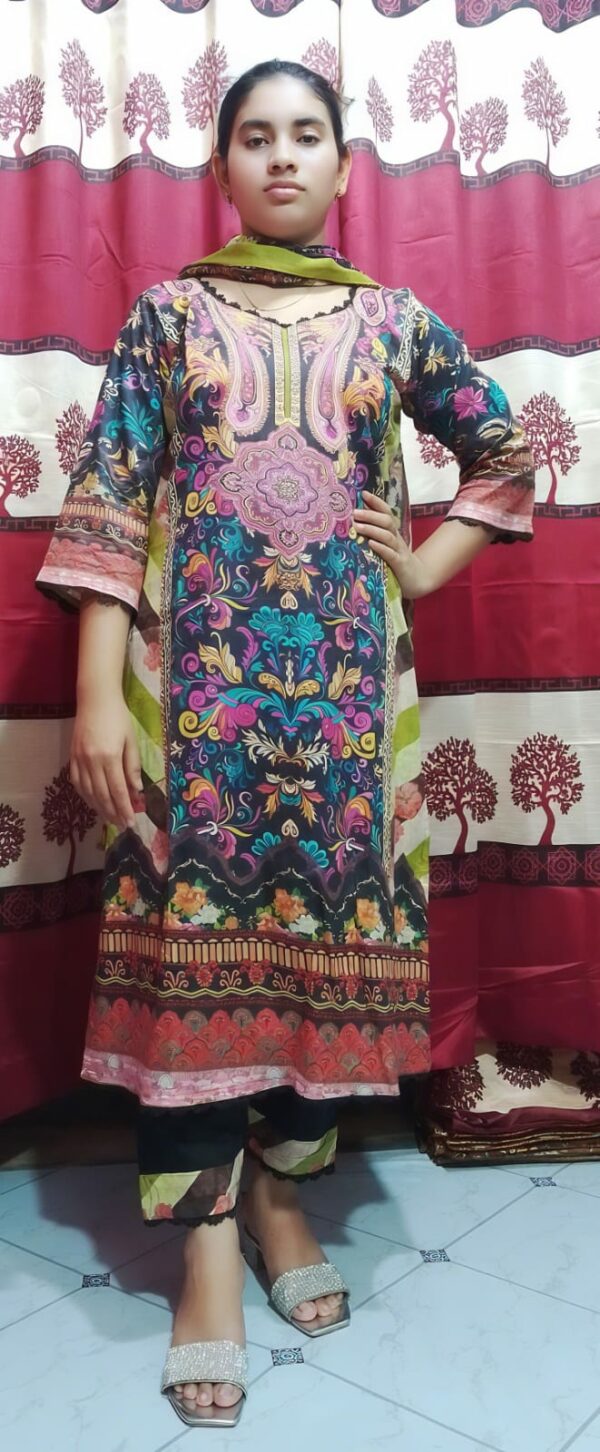 Premium Cotton Digital Print Three Piece - Image 3
