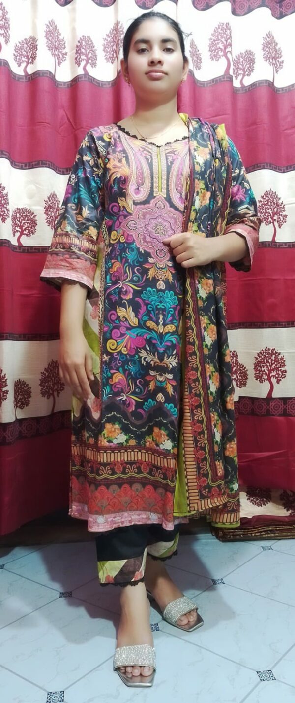 Premium Cotton Digital Print Three Piece - Image 4