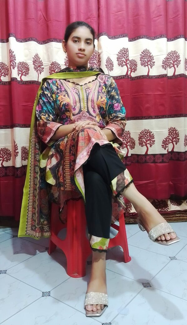 Premium Cotton Digital Print Three Piece - Image 5