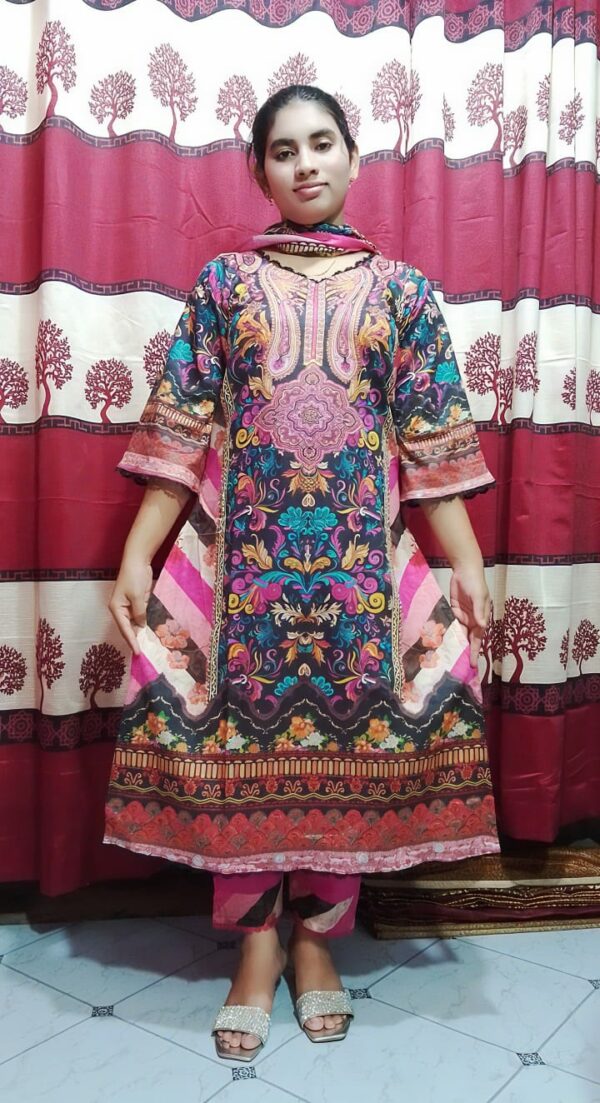 Premium Cotton Digital Print Three Piece - Image 3