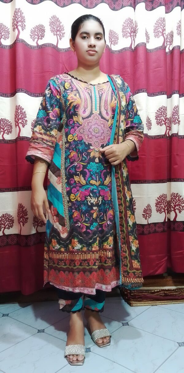 Premium Cotton Digital Print Three Piece - Image 5