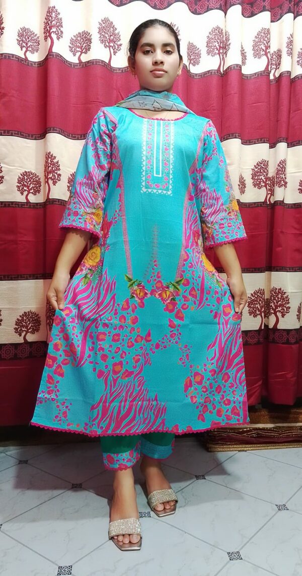 Premium Cotton Digital Print Three Piece - Image 3