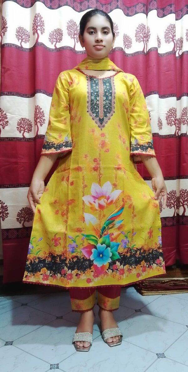 Premium Cotton Digital Print Three Piece - Image 3