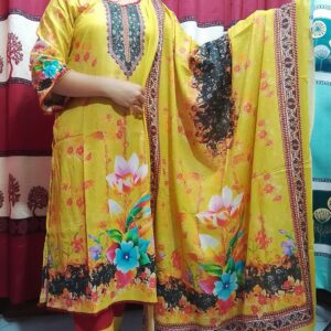 Premium Cotton Digital Print Three Piece