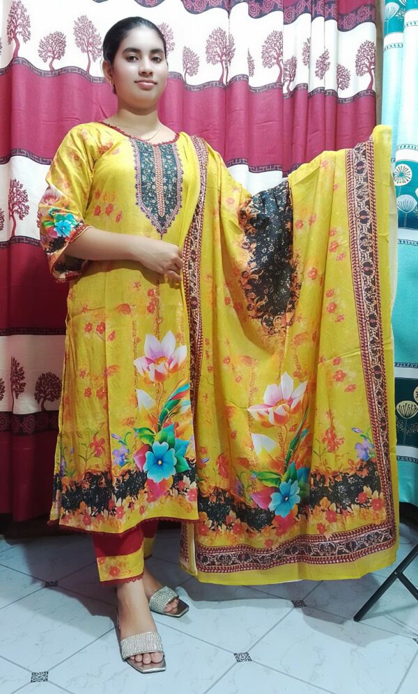 Premium Cotton Digital Print Three Piece