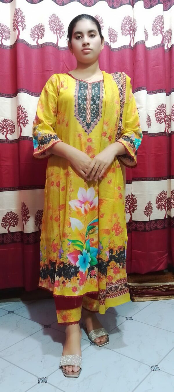 Premium Cotton Digital Print Three Piece - Image 6
