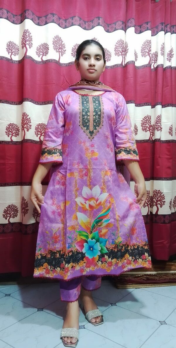 Premium Cotton Digital Print Three Piece - Image 5