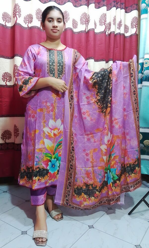 Premium Cotton Digital Print Three Piece