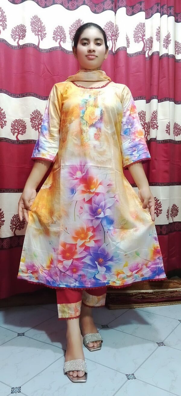 Premium Cotton Digital Print Three Piece - Image 5