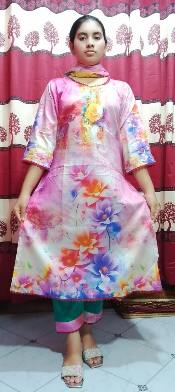 Premium Cotton Digital Print Three Piece - Image 2