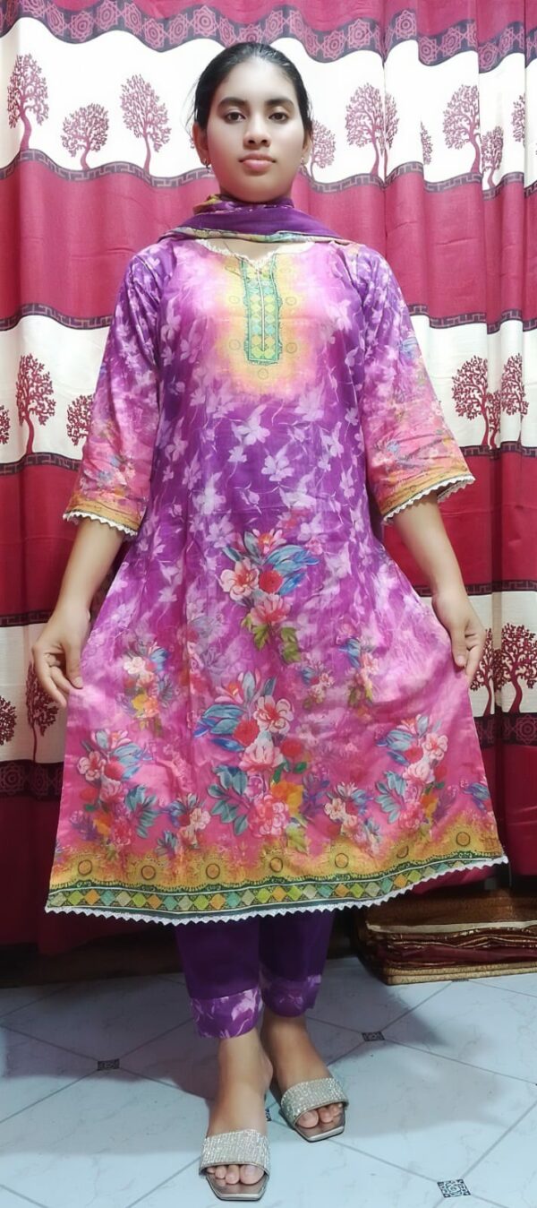 Premium Cotton Digital Print Three Piece - Image 5
