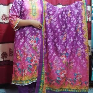 Premium Cotton Digital Print Three Piece