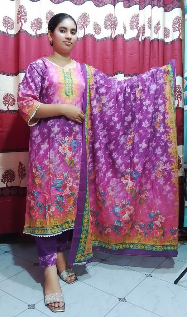 Premium Cotton Digital Print Three Piece