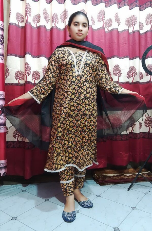Premium Cotton Print Three Piece - Image 3
