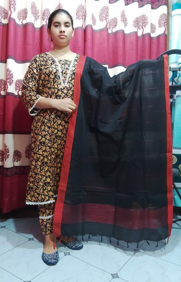 Premium Cotton Print Three Piece - Image 6