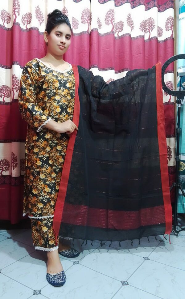 Premium Cotton Print Three Piece - Image 6