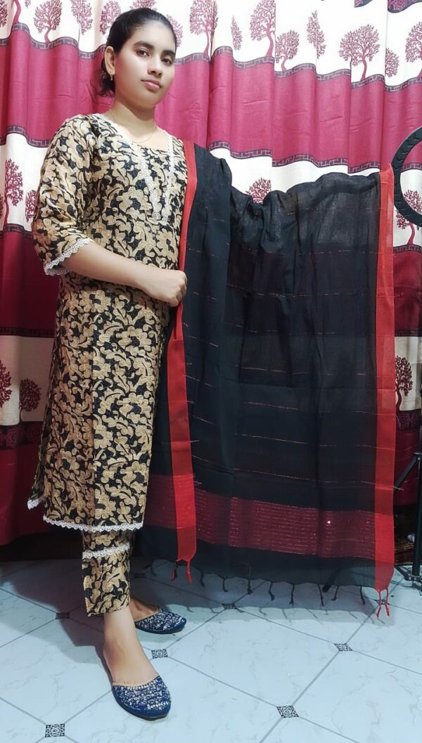 Premium Cotton Print Three Piece - Image 5