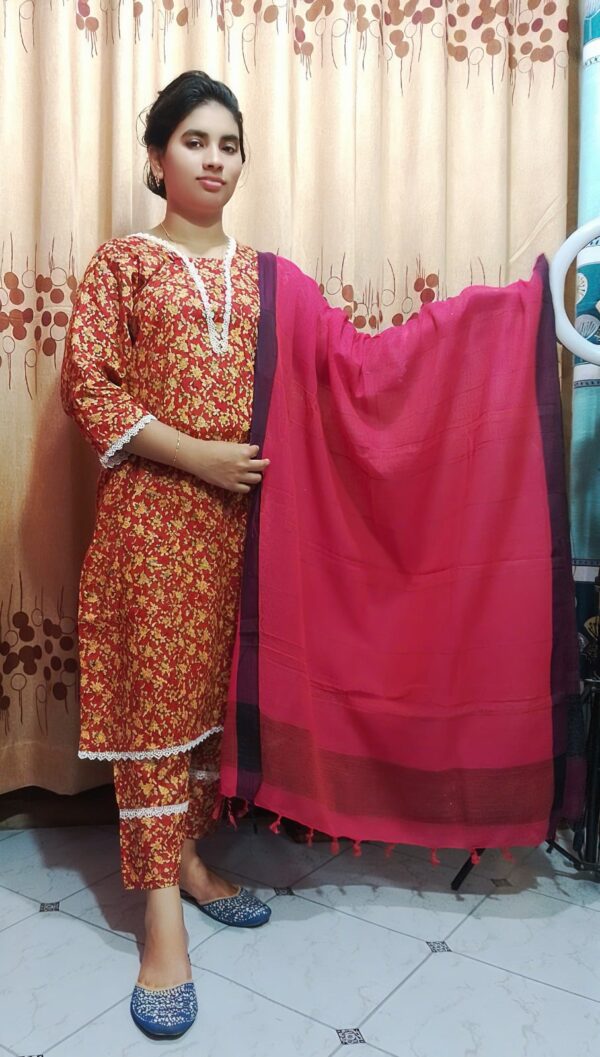 Premium Cotton Print Three Piece - Image 6