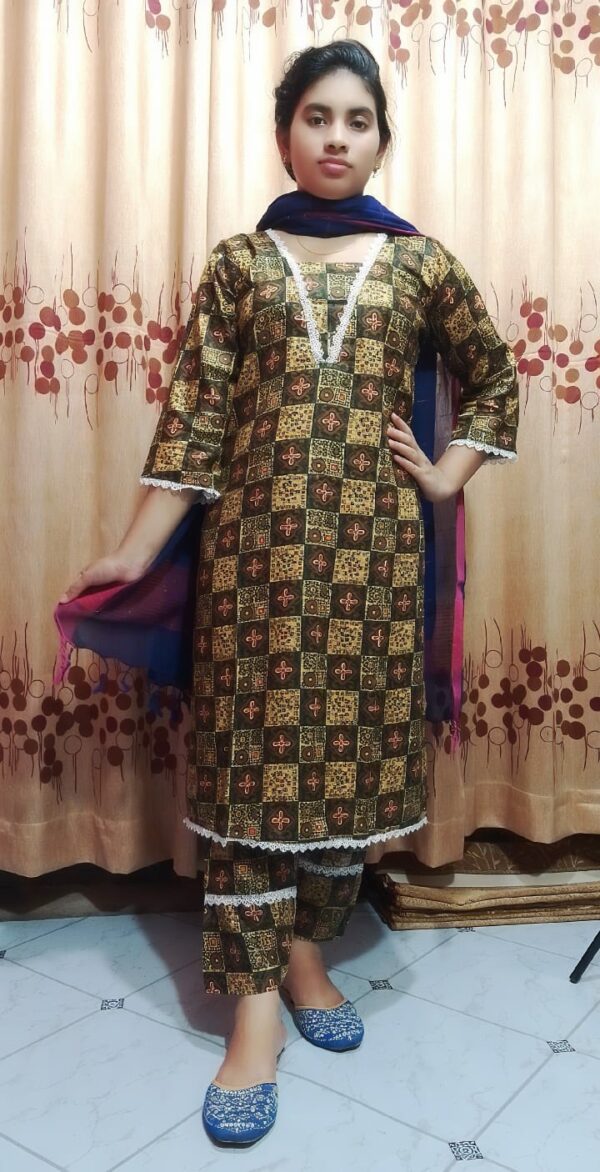 Premium Cotton Print Three Piece - Image 5