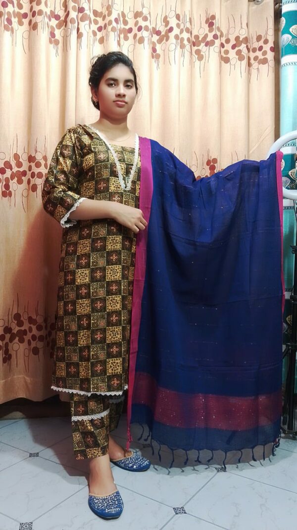 Premium Cotton Print Three Piece - Image 6