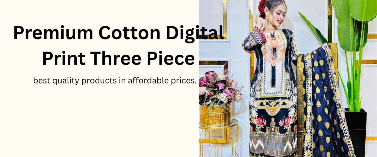 Premium Cotton Digital Print Three Piece